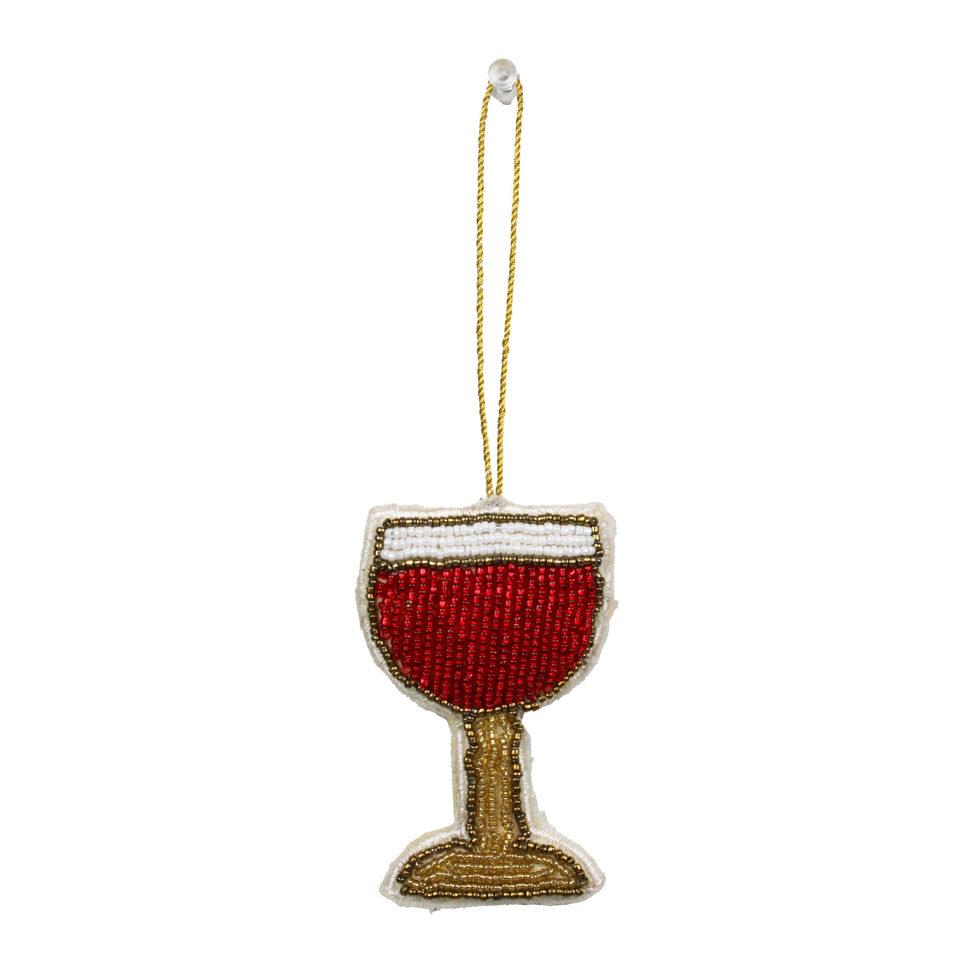 Set of 2 Beaded Christmas Tree Hanging Ornament